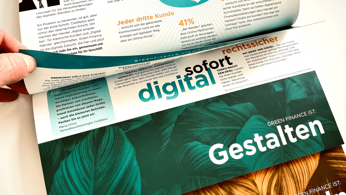 Papierlos ist das neue PLUS: GREEN FINANCE von CreditPLUS